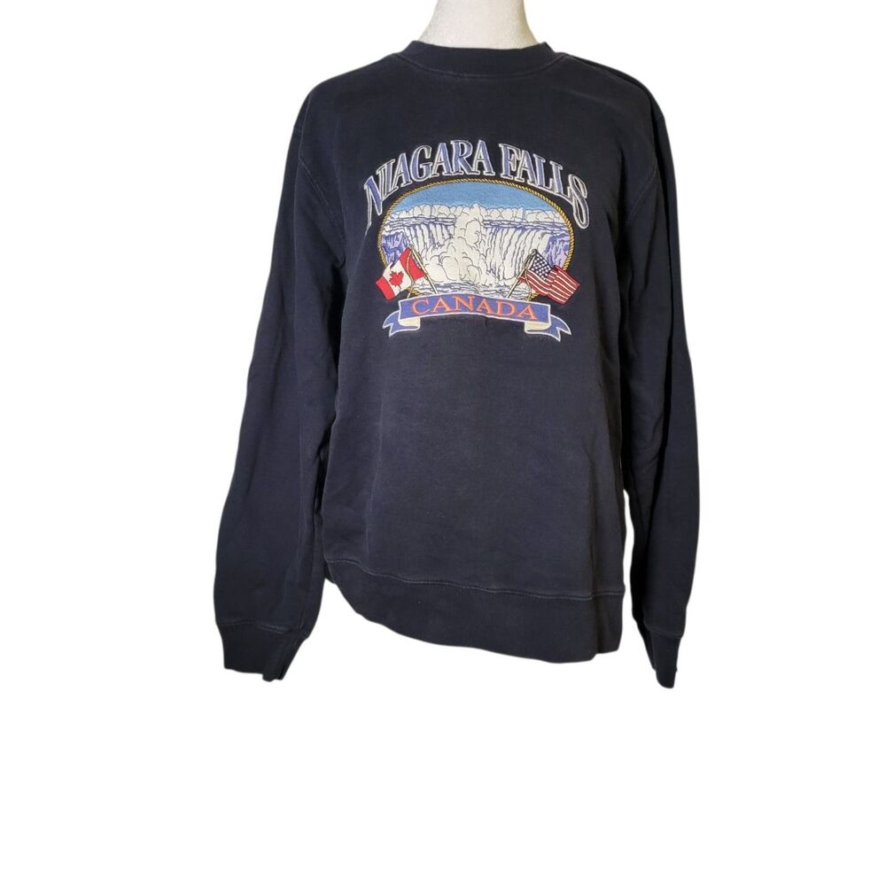 Brandy Melville John Galt Niagara Falls Canada Navy Blue Sweatshirt Indie VSCO